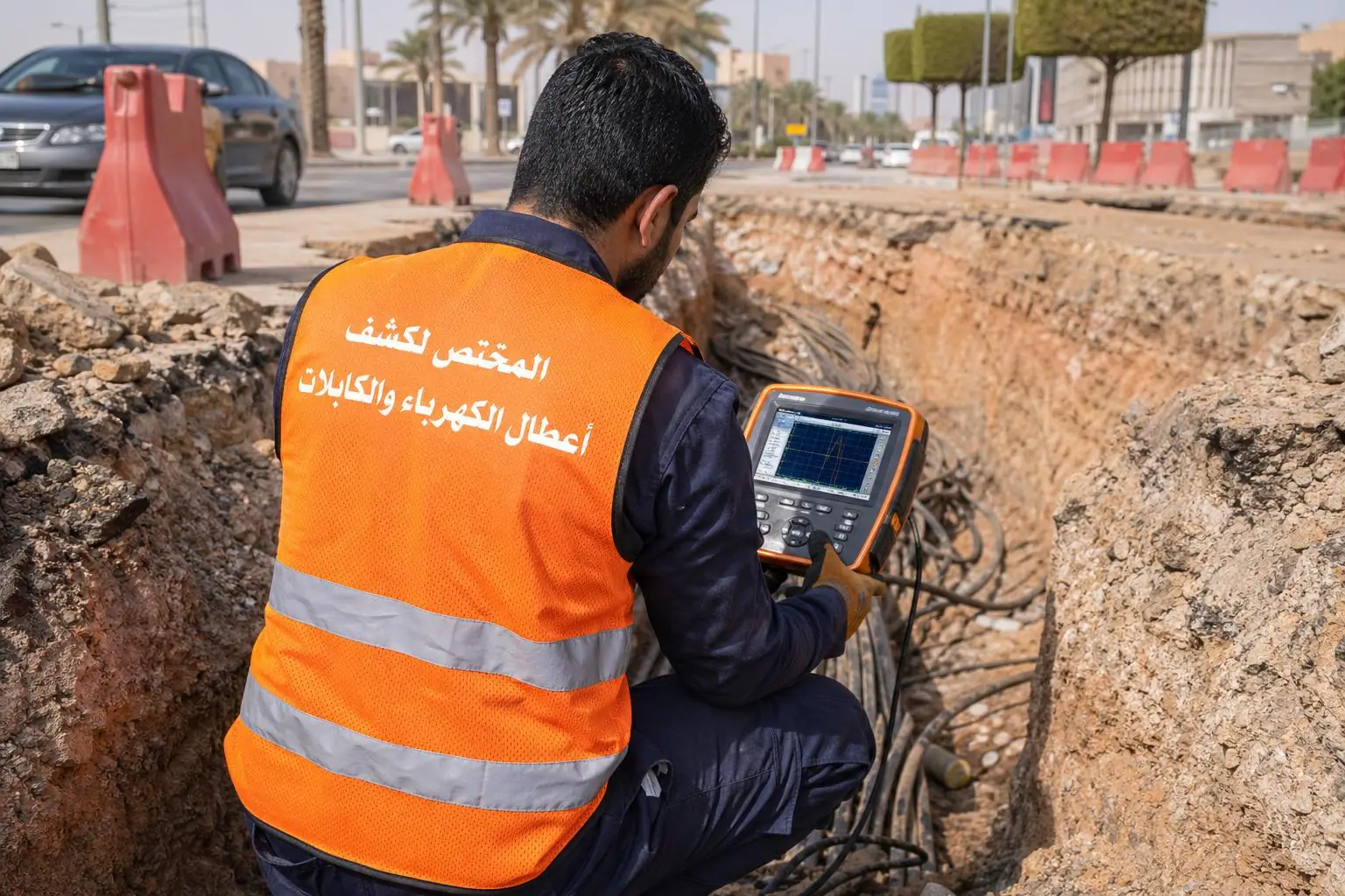 كشف أعطال الكابلات الأرضية في الرياض